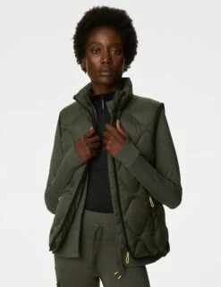 Stormwear Quilted Funnel Neck Puffer Gilet - Dark Olive