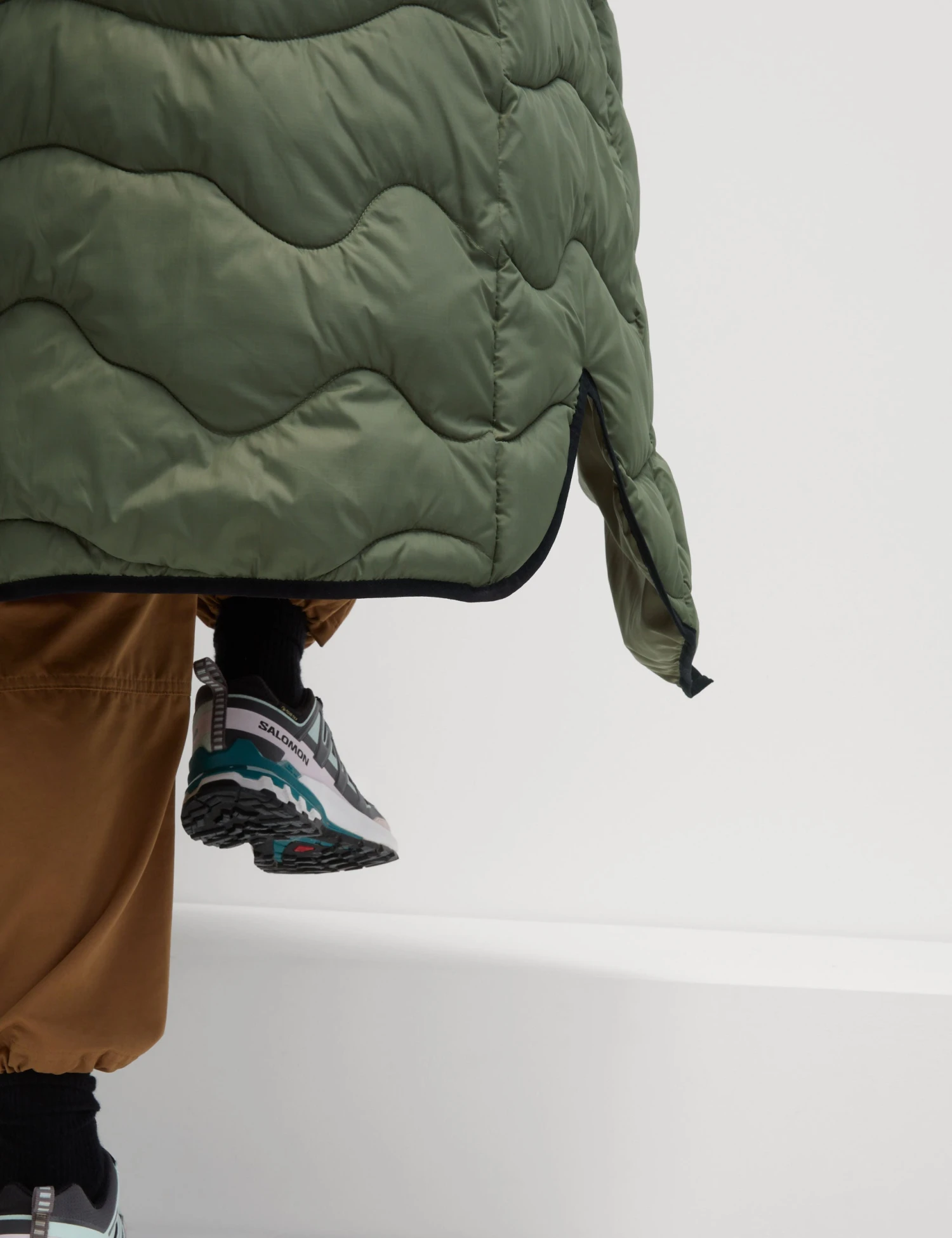 Stormwear Quilted Hooded Longline Puffer Coat - Dark Khaki 7 Stormwear Quilted Hooded Longline Puffer Coat - Dark Khaki - Image 5