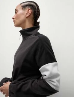 Thermal Half Zip Colour Block Fleece - Carbon -The Sports Edit Store goodmove thermal half zip colour block fleece carbon 6194 2