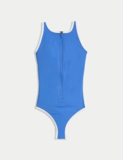 Tummy Control Padded Zip Up Scoop Neck Swimsuit - Cobalt 13 Tummy Control Padded Zip Up Scoop Neck Swimsuit - Cobalt -The Sports Edit Store goodmove tummy control padded zip up scoop neck swimsuit cobalt 7008 3