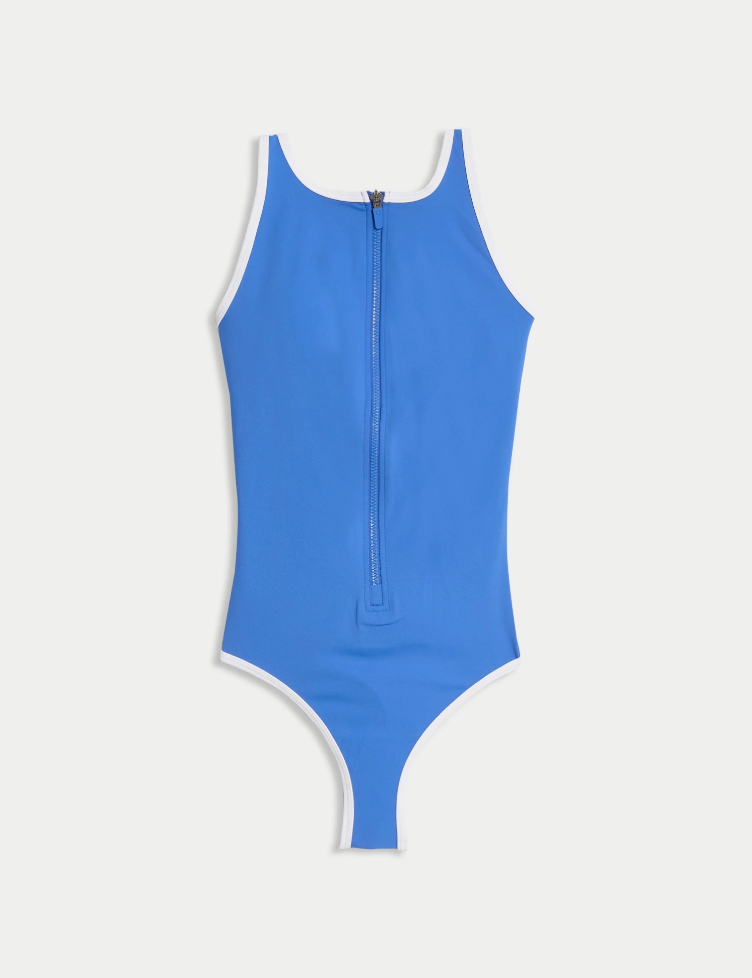 Tummy Control Padded Zip Up Scoop Neck Swimsuit - Cobalt 8 Tummy Control Padded Zip Up Scoop Neck Swimsuit - Cobalt - Image 6