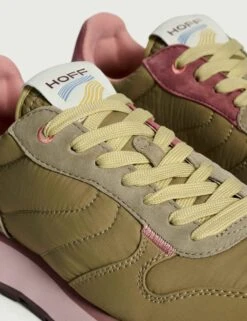 HOFF Track & Field Khaki Sneakers - Casual Leather & Textile Trainers -The Sports Edit Store hoff track field trainers khaki 22517001 5