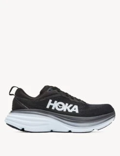 Hoka Bondi 8 Road Running Shoes - Black/White