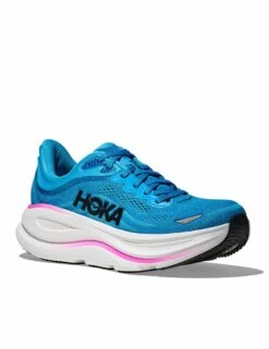 Hoka Bondi 9 - Skyward Blue/Neon Fuchsia -The Sports Edit Store hoka bondi 9 shoes skyward blue fuchsia 1162012 snnf 2