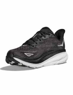 Hoka Clifton 9 Road Running Shoes - Black/White -The Sports Edit Store hoka clifton 9 shoes black white 1127896 BWHT 6