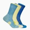 Hoka Crew Run Sock 3-Pack - Alpine Blue/Cardamon/Ultramarine -The Sports Edit Store hoka crew run sock 3 pack blue cardamon ultramarine 1122931 adm 1