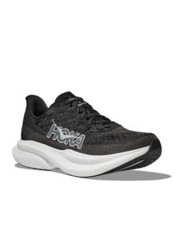 Hoka Mach 6 Road Running Shoes - Black/White -The Sports Edit Store hoka mach 6 shoes black white 1147810 bwht 4