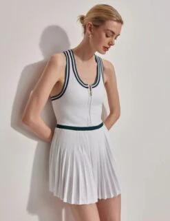 Varley Jane Court Dress 28" - White/Forest 10 Varley Jane Court Dress 28" - White/Forest -The Sports Edit Store jane court dress 1