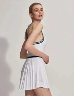 Varley Jane Court Dress 28" - White/Forest 11 Varley Jane Court Dress 28" - White/Forest -The Sports Edit Store jane court dress 4