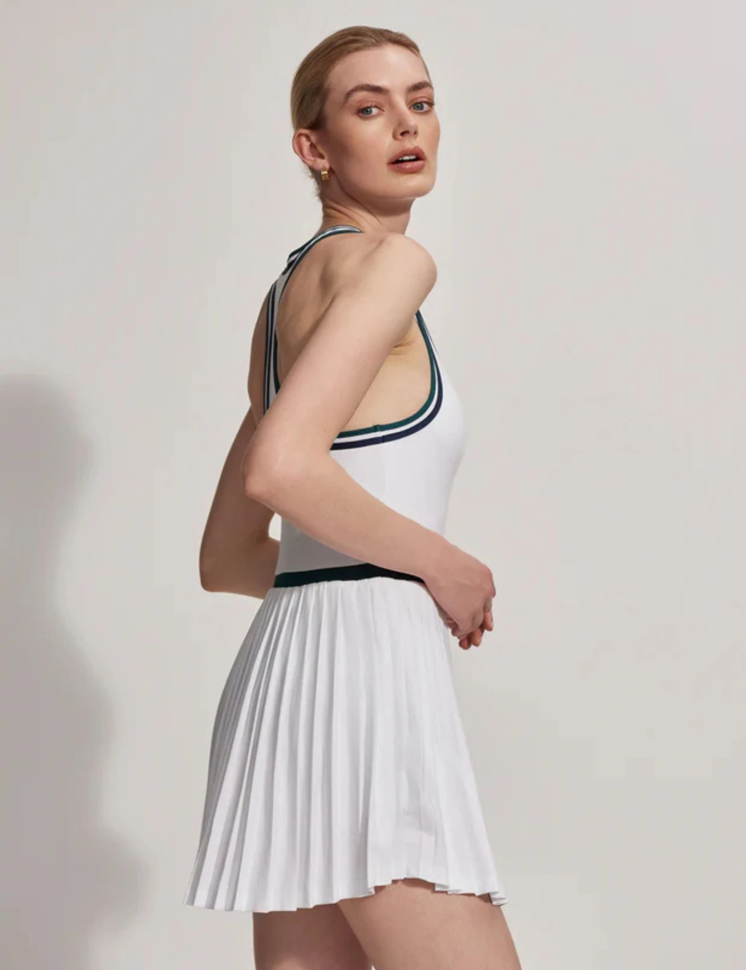 Varley Jane Court Dress 28" - White/Forest 6 Varley Jane Court Dress 28" - White/Forest - Image 4