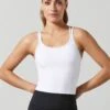 Monica Bra Top - Bright White -The Sports Edit Store lilybod monica crop bright white LC66 WT 1