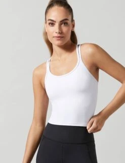 Monica Bra Top - Bright White -The Sports Edit Store lilybod monica crop bright white LC66 WT 2
