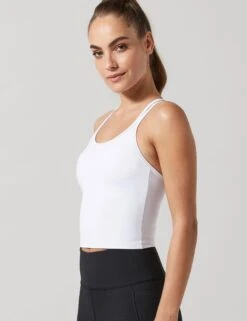 Monica Bra Top - Bright White -The Sports Edit Store lilybod monica crop bright white LC66 WT 3