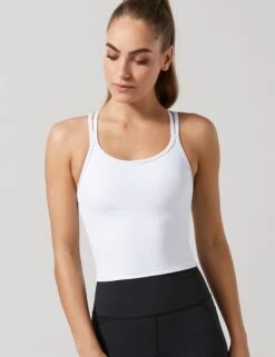 Monica Bra Top - Bright White -The Sports Edit Store lilybod monica crop bright white LC66 WT 5