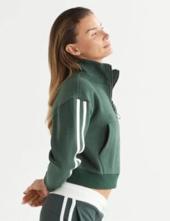 Rihanna Stripe Sweat - Deep Green -The Sports Edit Store lilybod rihanna stripe sweat deep green stripe lt127 dgw 4