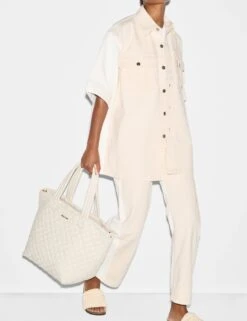 MZ Wallace Medium Metro Tote Deluxe - Sandshell -The Sports Edit Store mz wallace medium metro tote deluxe sandshell 1260x2020 2