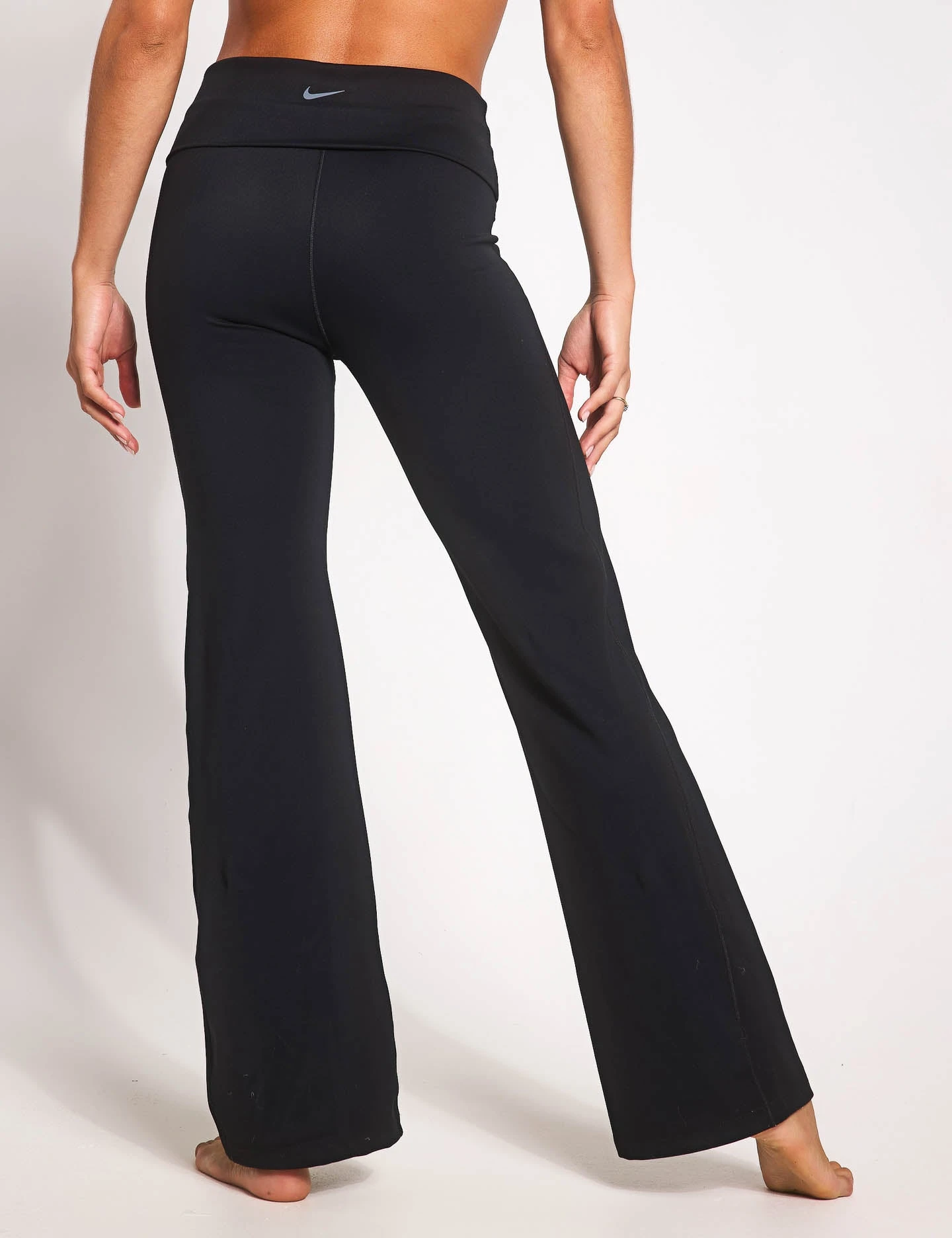 Nike One Dri-FIT Fold-Over Pants - Black 4 Nike One Dri-FIT Fold-Over Pants - Black - Image 2