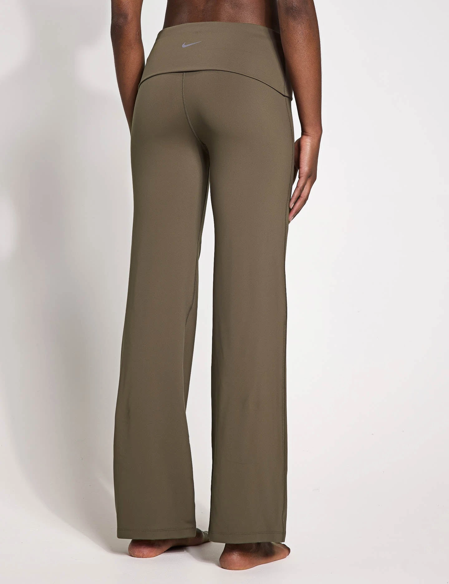 Nike One Dri-FIT Fold-Over Pants - Ironstone/Black 4 Nike One Dri-FIT Fold-Over Pants - Ironstone/Black - Image 2