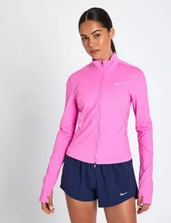 Nike Swift Dri-FIT Full-Zip Running Mid Layer - Playful Pink/Reflective Silver -The Sports Edit Store nike Swift Dri FIT Full Zip Running Mid Layer Playful Pink Reflective Silver IB1998 675S 0023