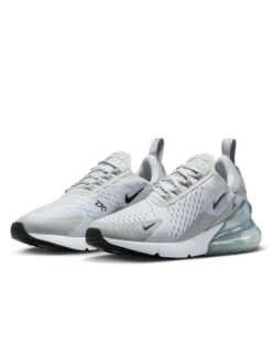 Nike Air Max 270 Shoes - Pure Platinum/Black/Light Smoke Grey -The Sports Edit Store nike air max 270 shoes platinum black grey ah6789 018 3