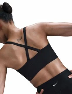 Nike Alate Medium Support Longline Sports Bra - Black/Cool Grey -The Sports Edit Store nike alate medium support longline bra black grey fq7383 010 3