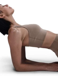 Nike Alate Medium Support Longline Sports Bra - Mink Brown/White -The Sports Edit Store nike alate medium support longline bra brown white fq7383 214 5