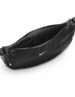 Nike Aura Crescent Cross-Body Bag - Black/Matte Silver -The Sports Edit Store nike aura crescent cross body bag black silver hq4370 010 6