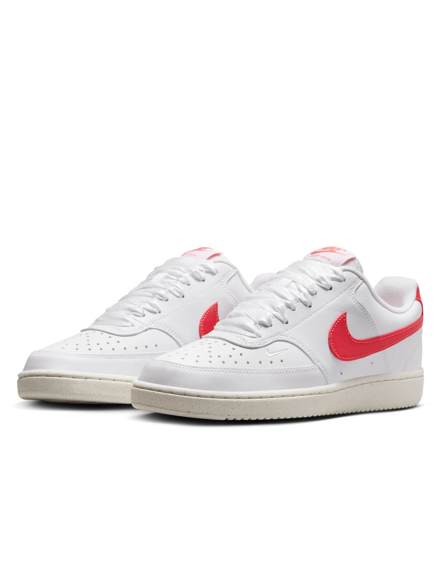 Nike Court Vision Low Next Nature Shoes - White/Magic Ember/Sail 4 Nike Court Vision Low Next Nature Shoes - White/Magic Ember/Sail - Image 2