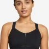 Nike Dri-FIT Alpha Padded Zip-Front High Support Sports Bra 1 Nike Dri-FIT Alpha Padded Zip-Front High Support Sports Bra -The Sports Edit Store nike dri fit alpha padded zip front sports bra black dark smoke grey DD0436 010 1
