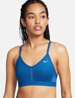 Nike Dri-FIT Indy Sports Bra - Court Blue/White -The Sports Edit Store nike dri fit indy sports bra blue white cz4456 477 8
