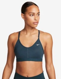 Nike Dri-FIT Indy Sports Bra - Deep Jungle/White