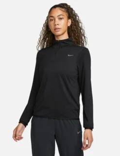 Nike Dri-FIT Swift Element UV 1/4-Zip Running Top - Black/Reflective Silver