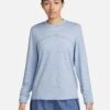 Nike Dri-FIT Swift Element UV Crew Neck Top - Light Armory Blue/Reflective Silver -The Sports Edit Store nike dri fit swift element uv crew neck top blue silver fb4297 440 1