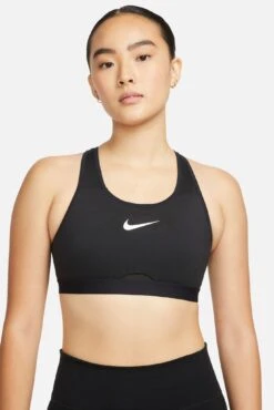 Nike Dri-FIT Swoosh Sports Bra with Adjustable Band - Black/Grey