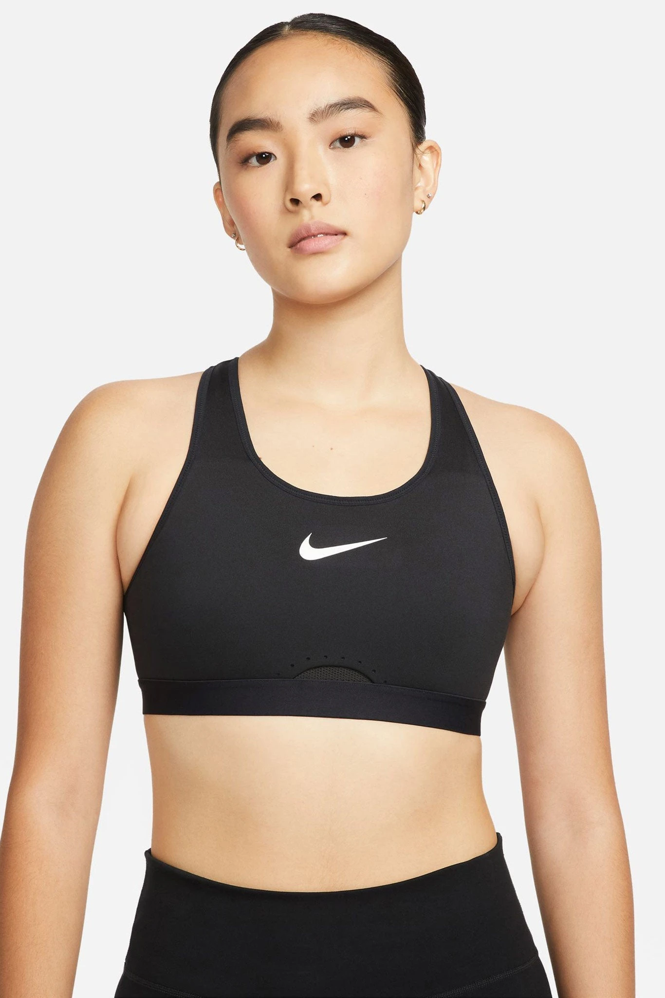 Nike Dri-FIT Swoosh Sports Bra with Adjustable Band - Black/Grey 3 Nike Dri-FIT Swoosh Sports Bra with Adjustable Band - Black/Grey