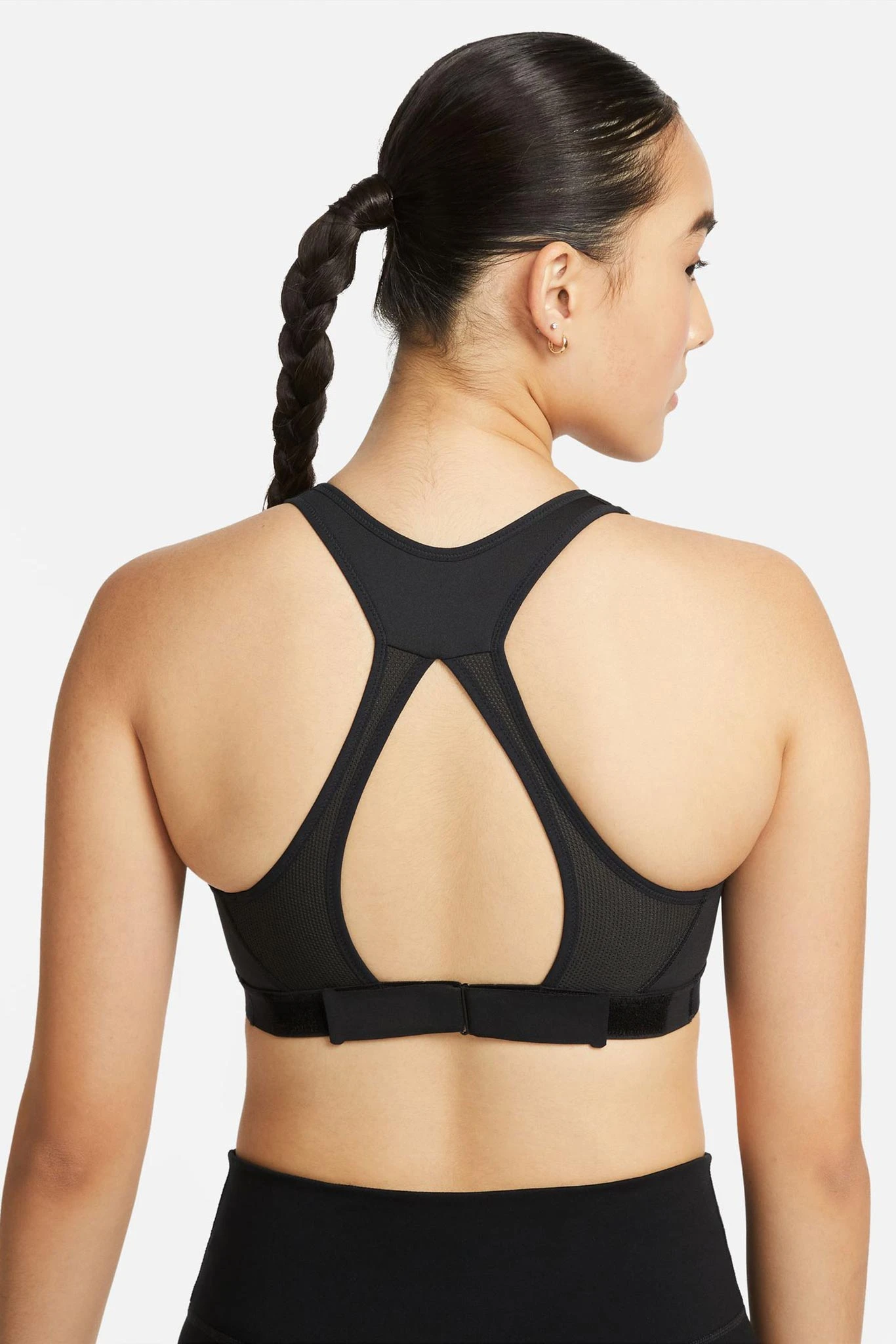 Nike Dri-FIT Swoosh Sports Bra with Adjustable Band - Black/Grey 4 Nike Dri-FIT Swoosh Sports Bra with Adjustable Band - Black/Grey - Image 2