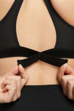 Nike Dri-FIT Swoosh Sports Bra with Adjustable Band - Black/Grey 12 Nike Dri-FIT Swoosh Sports Bra with Adjustable Band - Black/Grey -The Sports Edit Store nike dri fit swoosh sports bra black dark smoke grey white DD0428 010 3