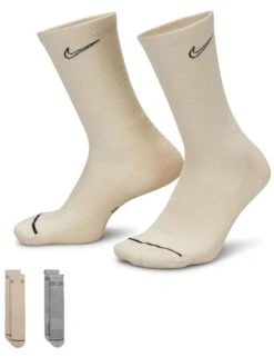 Nike Everyday Plus Cushioned Crew Socks - 2-Pair Pack (Brown/Grey) -The Sports Edit Store nike everyday plus cushioned crew socks 2 pairs brown grey dz1551 901 2