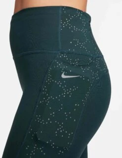 Nike Fast Mid-Rise 7/8 Leggings - Deep Jungle/Reflective Silver -The Sports Edit Store nike fast mid rise 7 8 leggings jungle silver fb4579 328 7