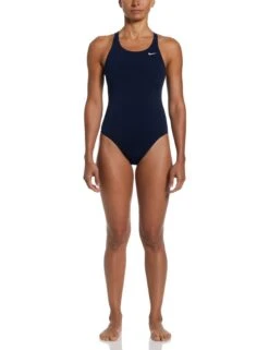 Nike Fastback 1-Piece Swimsuit - Midnight Navy -The Sports Edit Store nike fastback 1 piece swimsuit navy NESSA001 440 2