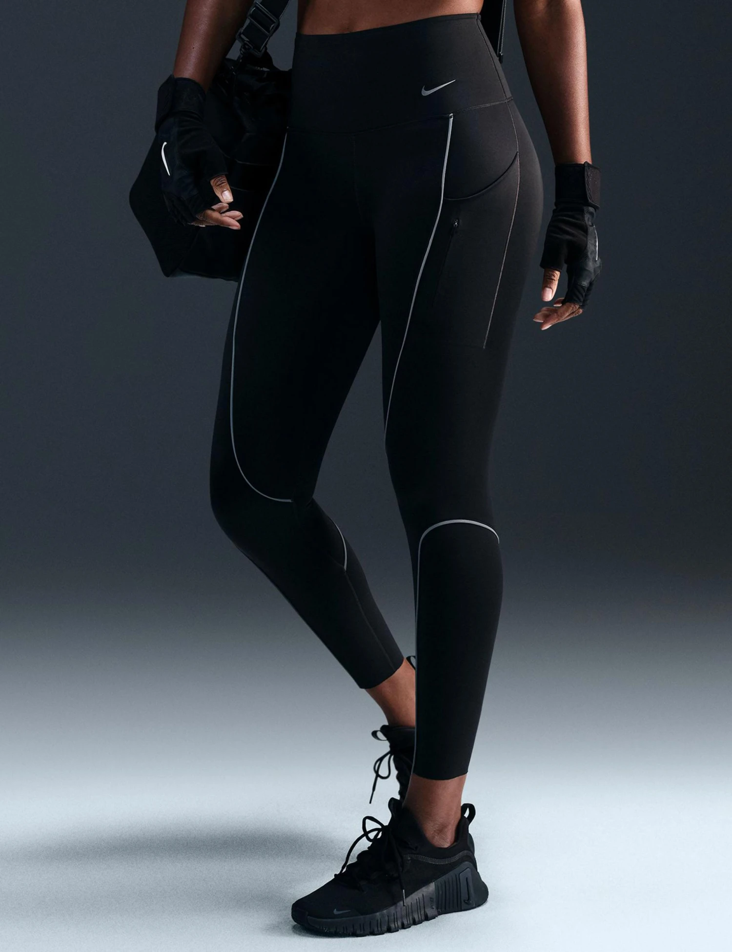 Nike Go High Waisted 7/8 Leggings With Pockets - Black 3 Nike Go High Waisted 7/8 Leggings With Pockets - Black