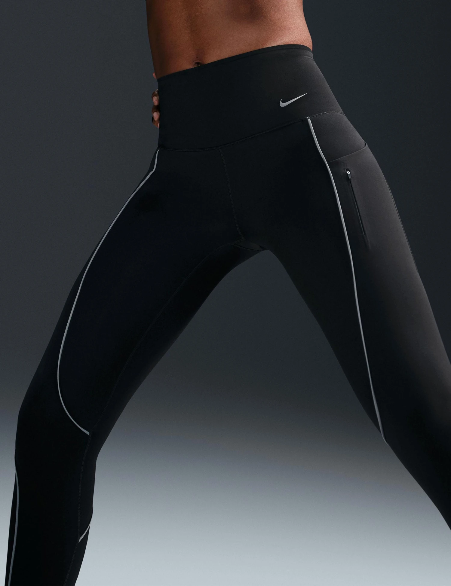 Nike Go High Waisted 7/8 Leggings With Pockets - Black 5 Nike Go High Waisted 7/8 Leggings With Pockets - Black - Image 3