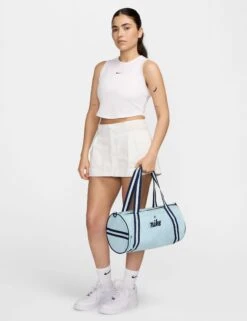 Nike Heritage Retro Duffel Bag - Glacier Blue/Blue Void -The Sports Edit Store nike heritage retro duffel bag blue dr6261 474 12