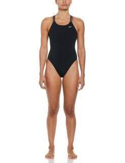 Nike HydraStrong Solid Spiderback 1-Piece Swimsuit - Black -The Sports Edit Store nike hydrastrong solid spiderback 1 piece swimsuit black NESSA003 001 3