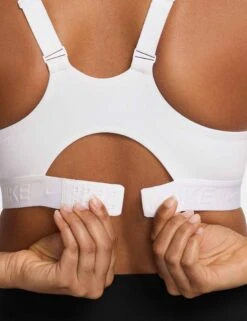 Nike Indy High Support Sports Bra - White/Stone Mauve -The Sports Edit Store nike indy high support sports bra white mauve fd1068 100 4