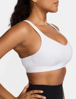 Nike Indy High Support Sports Bra - White/Stone Mauve -The Sports Edit Store nike indy high support sports bra white mauve fd1068 100 7