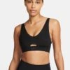 Nike Indy Plunge Cutout Sports Bra - Black/Smoke Grey -The Sports Edit Store nike indy plunge cutout sports bra black grey DV9837 010 1