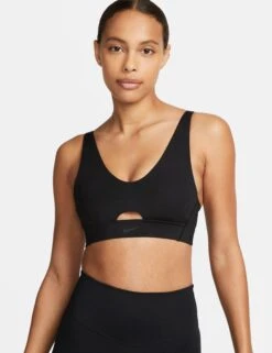 Nike Indy Plunge Cutout Sports Bra - Black/Smoke Grey