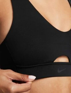 Nike Indy Plunge Cutout Sports Bra - Black/Smoke Grey -The Sports Edit Store nike indy plunge cutout sports bra black grey DV9837 010 4