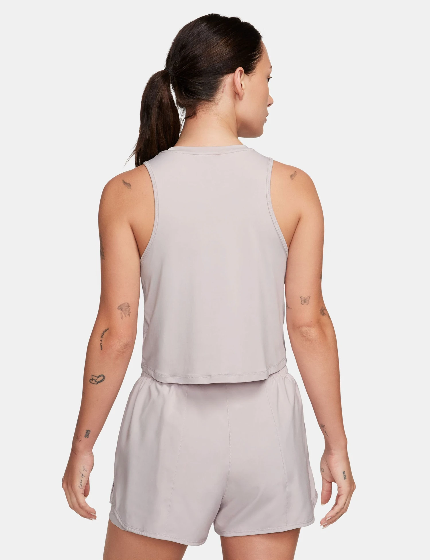 Nike One Classic Dri-FIT Cropped Tank Top - Platinum Violet/Black 4 Nike One Classic Dri-FIT Cropped Tank Top - Platinum Violet/Black - Image 2